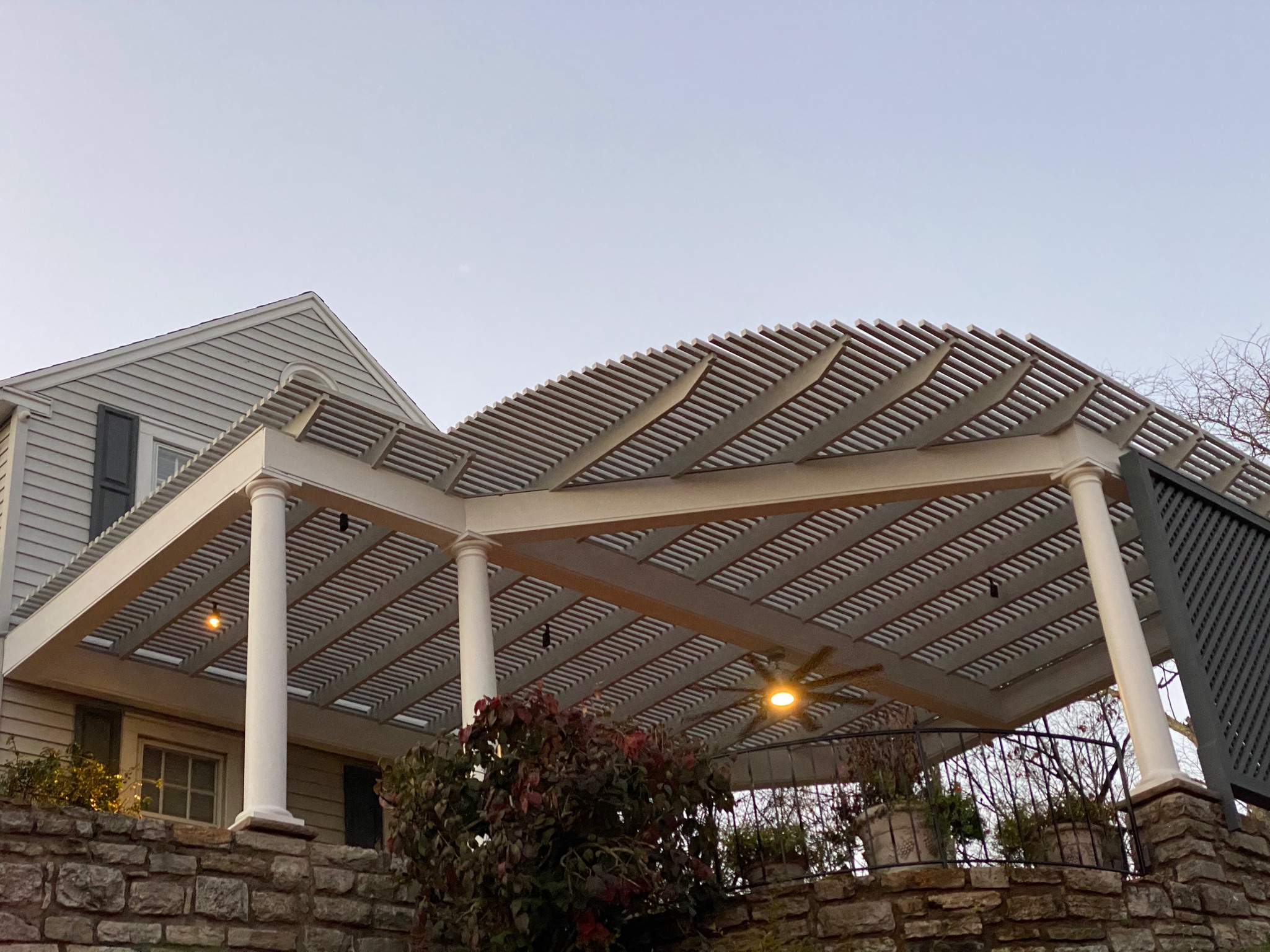 painted roof over pavilion and deck