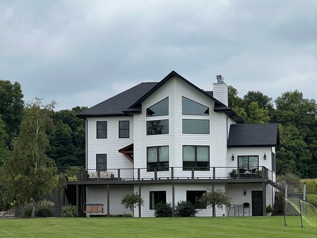 home with white painted siding