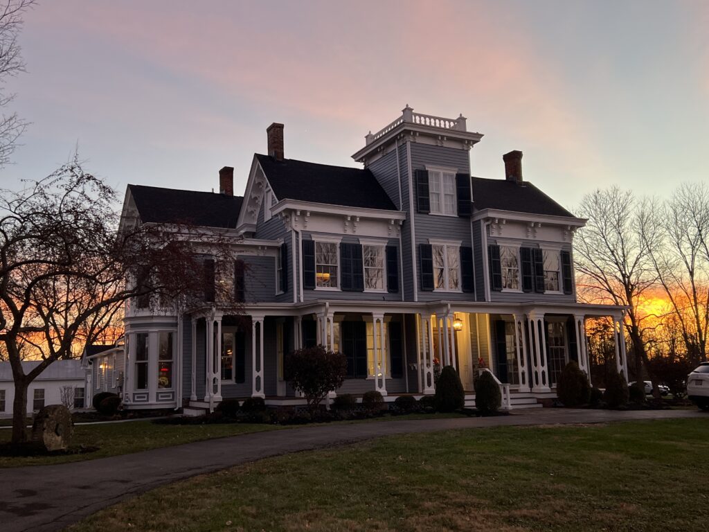 wright house painted at night