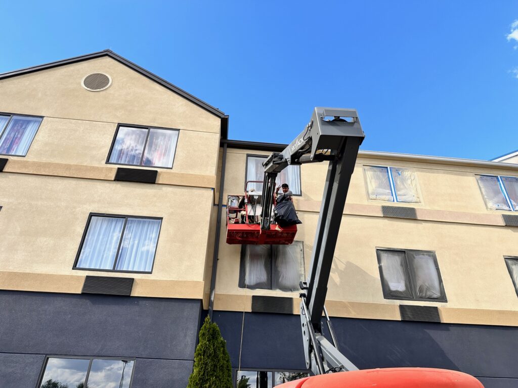 the ohio painting company painting commercial exterior windows