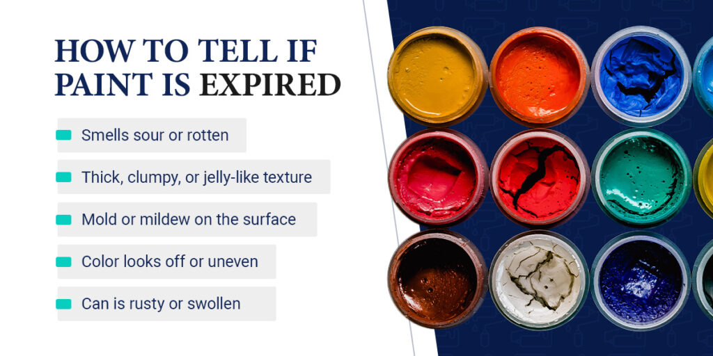 a graphic that says how to tell if paint is expired with different pictures of expired paint
